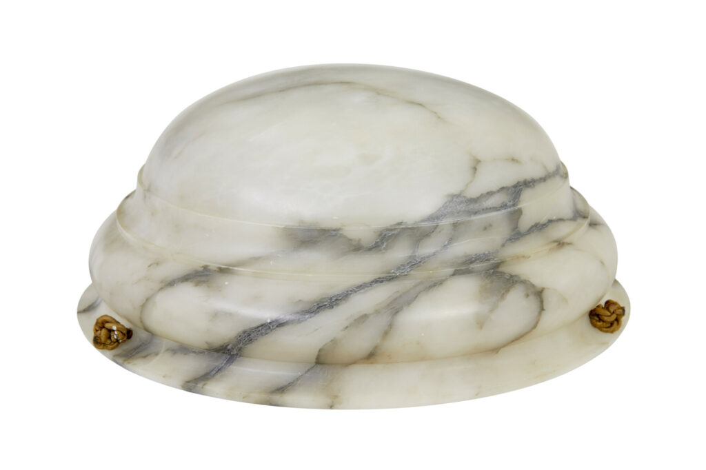 Art Deco Period Domed Alabaster Pendant Light — image 5