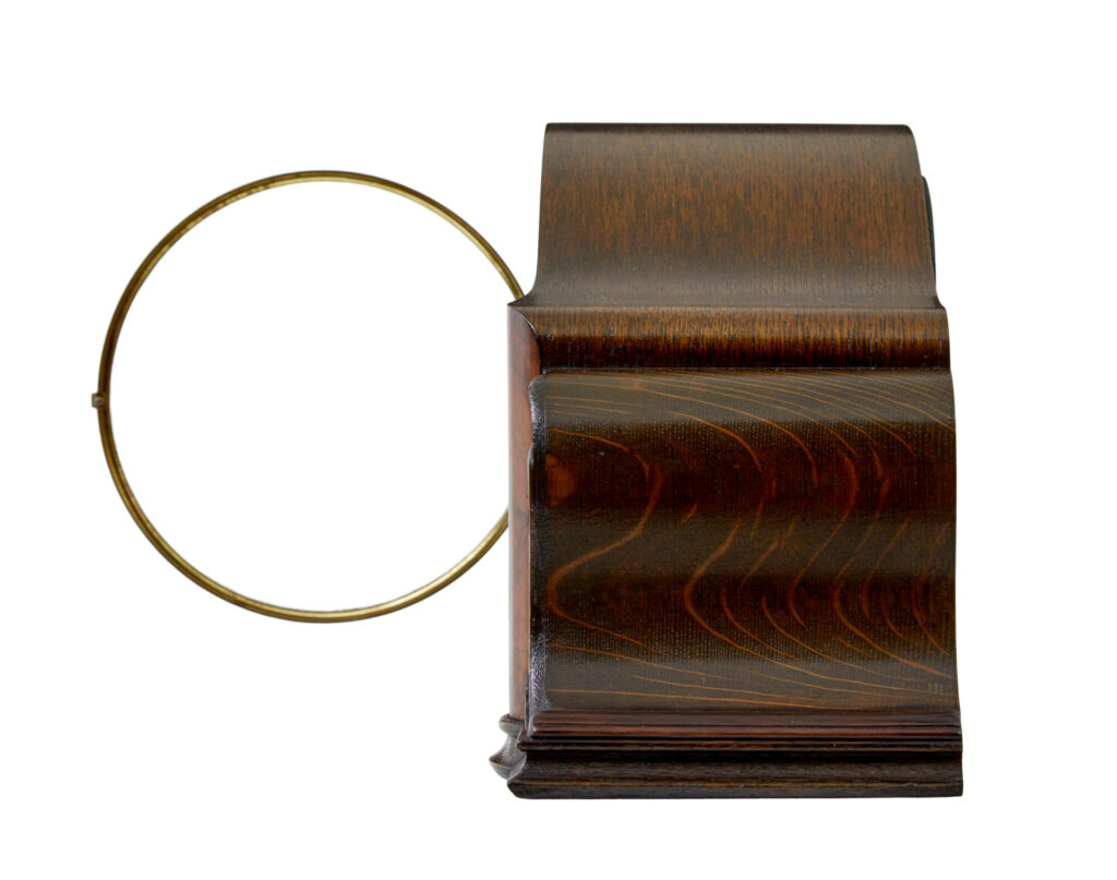 Art Deco Junghans Walnut and Oak Mantel Clock — image 5