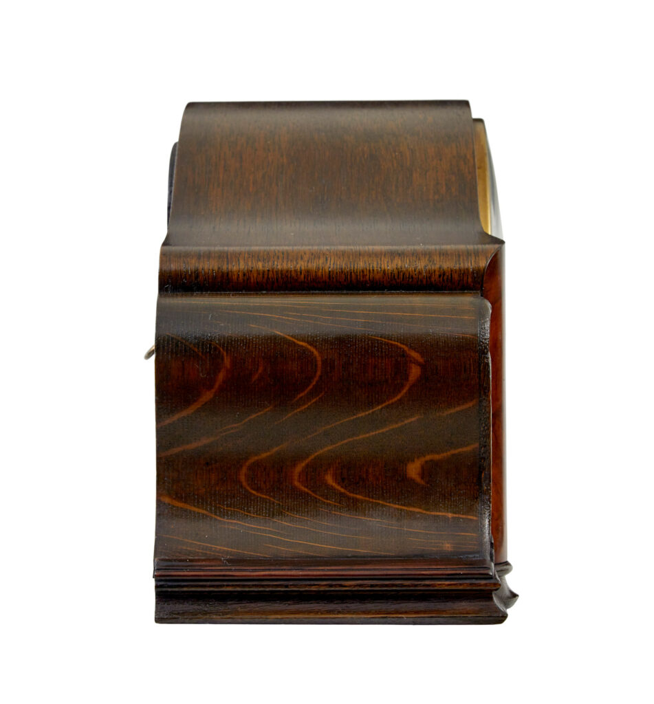 Art Deco Junghans Walnut and Oak Mantel Clock — image 4