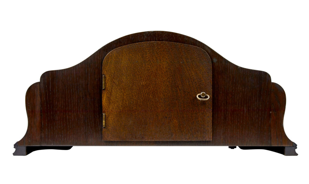 Art Deco Junghans Walnut and Oak Mantel Clock — image 3