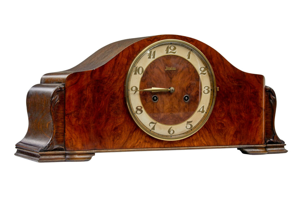 Art Deco Junghans Walnut and Oak Mantel Clock