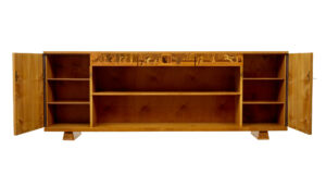Swedish Art Deco Inlaid Elm Low Bookcase by  Mjölby Intarsia — thumbnail 10