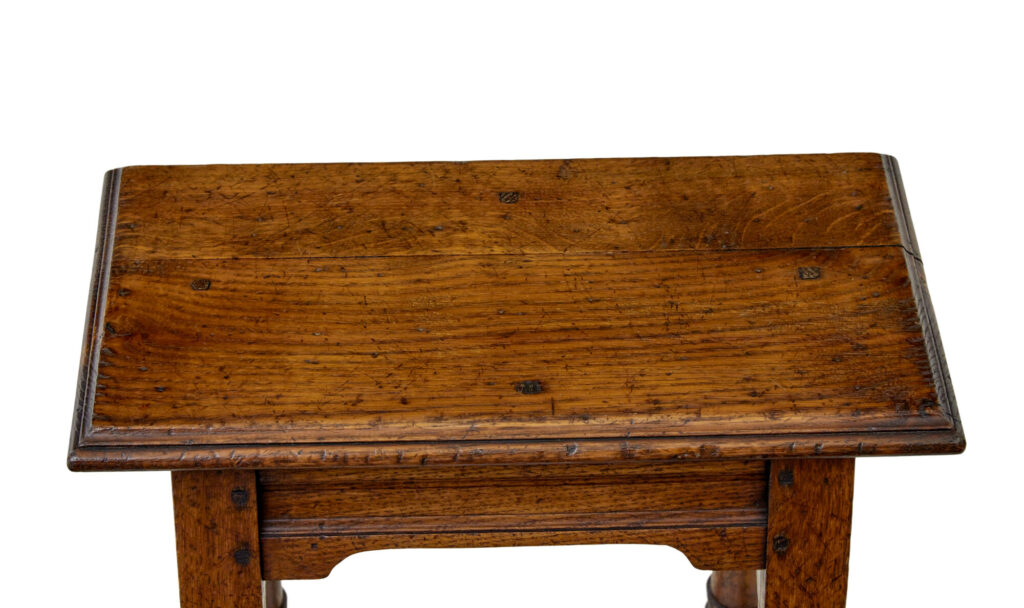 Pair of English Made Solid Oak Stools — image 4