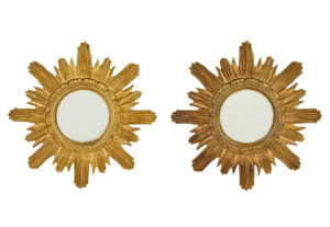 Small Pair of 20th Century Italian Sunburst Mirrors — thumbnail 1