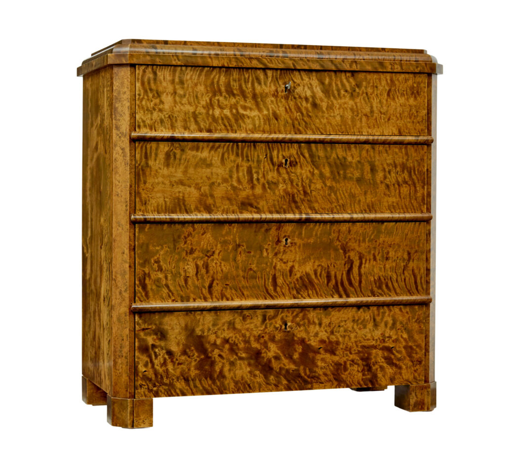 19th Century Swedish Birch Chest of Drawers
