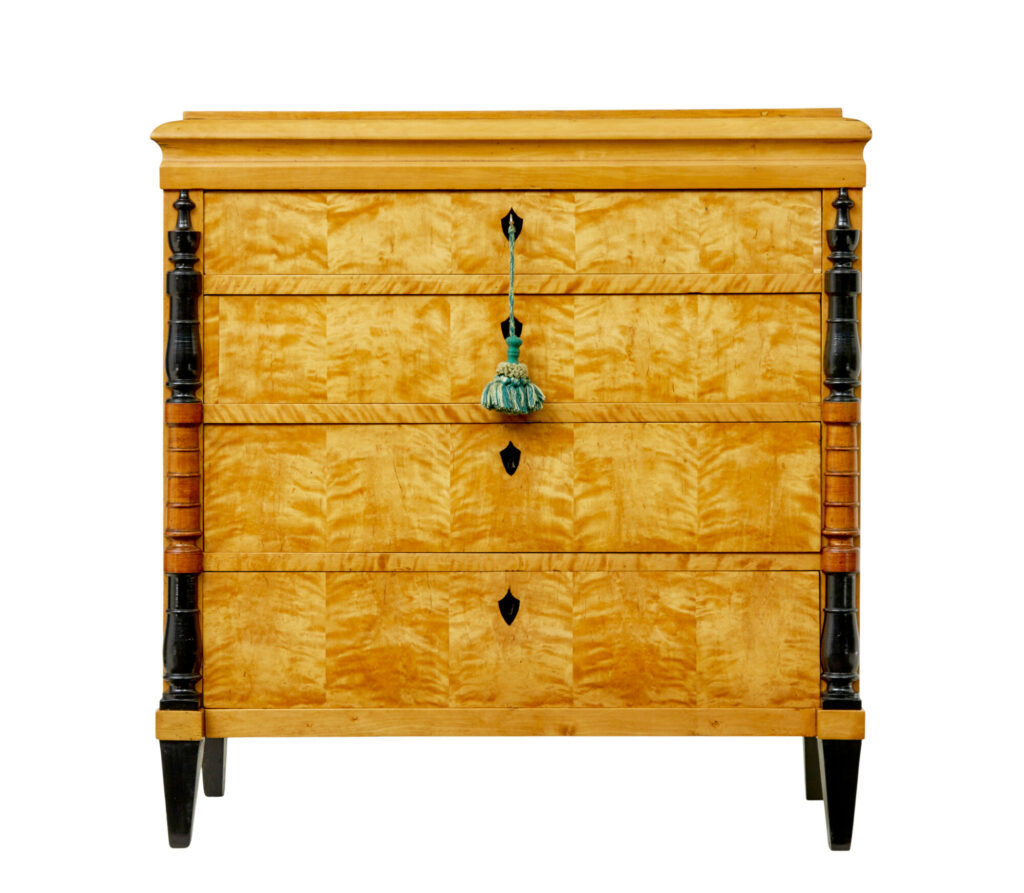 19th Century Karl Johan Swedish Birch Chest of Drawers — image 6