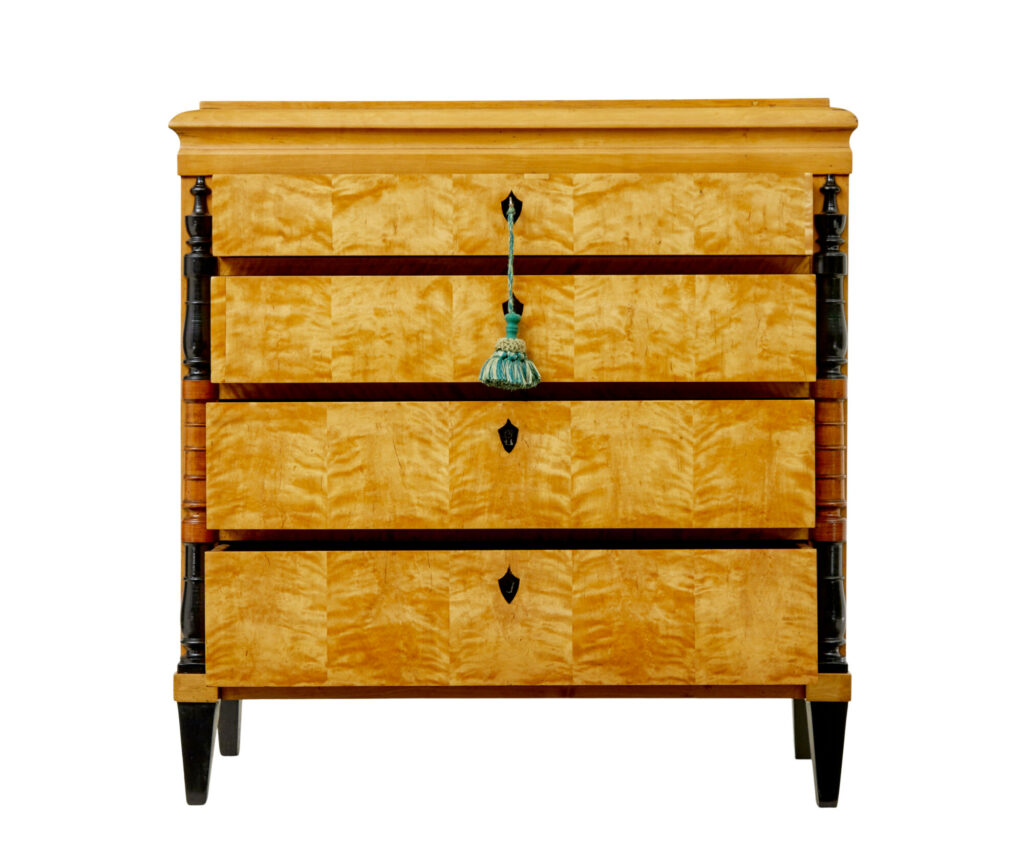 19th Century Karl Johan Swedish Birch Chest of Drawers — image 5