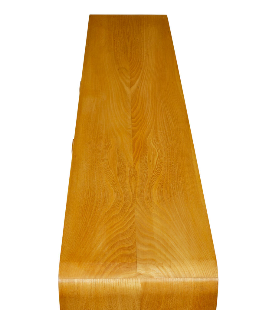 Mid Century Scandinavian Low Open Bookcase in Elm — image 3