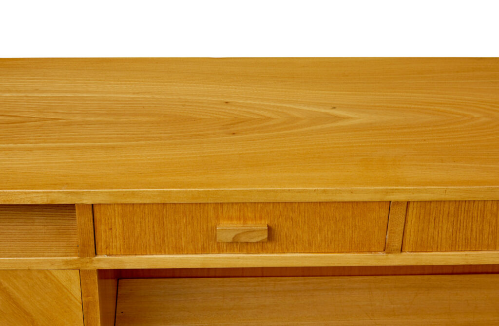 Mid Century Scandinavian Low Open Bookcase in Elm — image 2
