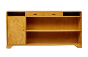 Mid Century Scandinavian Low Open Bookcase in Elm — thumbnail 9
