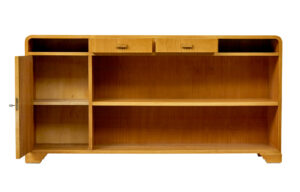 Mid Century Scandinavian Low Open Bookcase in Elm — thumbnail 8
