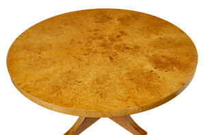 Scandinavian Burr Birch Art Deco Circular Coffee Table — thumbnail 6