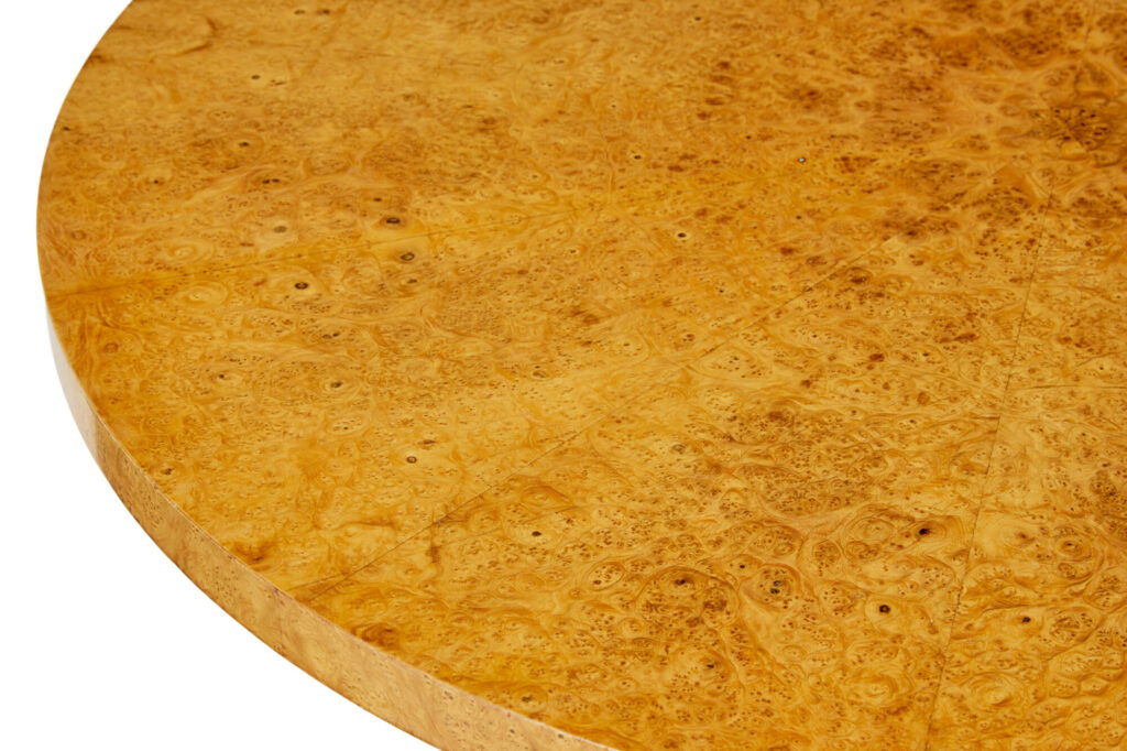 Scandinavian Burr Birch Art Deco Circular Coffee Table — image 5