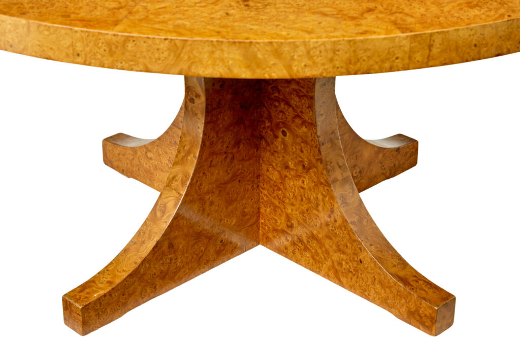 Scandinavian Burr Birch Art Deco Circular Coffee Table — image 3