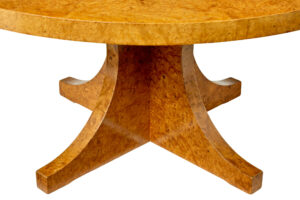 Scandinavian Burr Birch Art Deco Circular Coffee Table — thumbnail 3