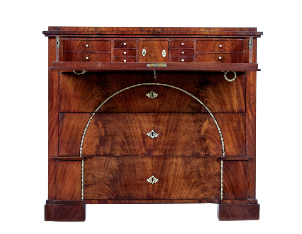 19th Century Biedermeier Swedish Mahogany Secretaire Chest — image 10