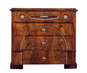 19th Century Biedermeier Swedish Mahogany Secretaire Chest — thumbnail 9