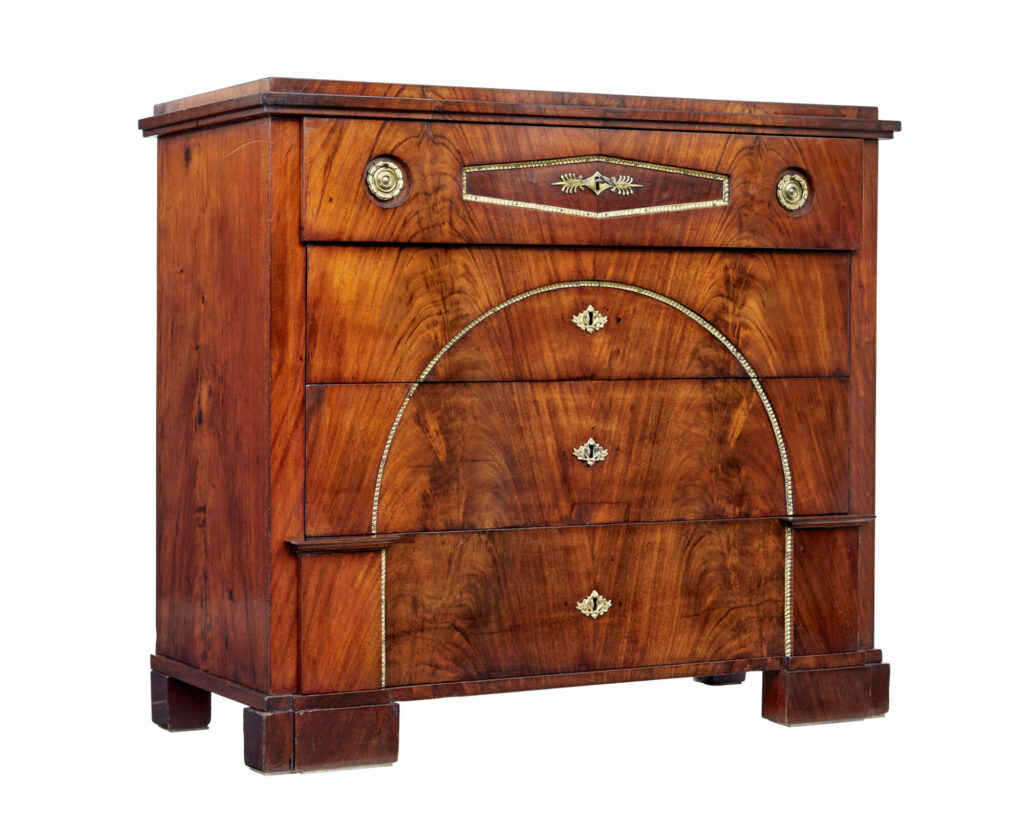 19th Century Biedermeier Swedish Mahogany Secretaire Chest