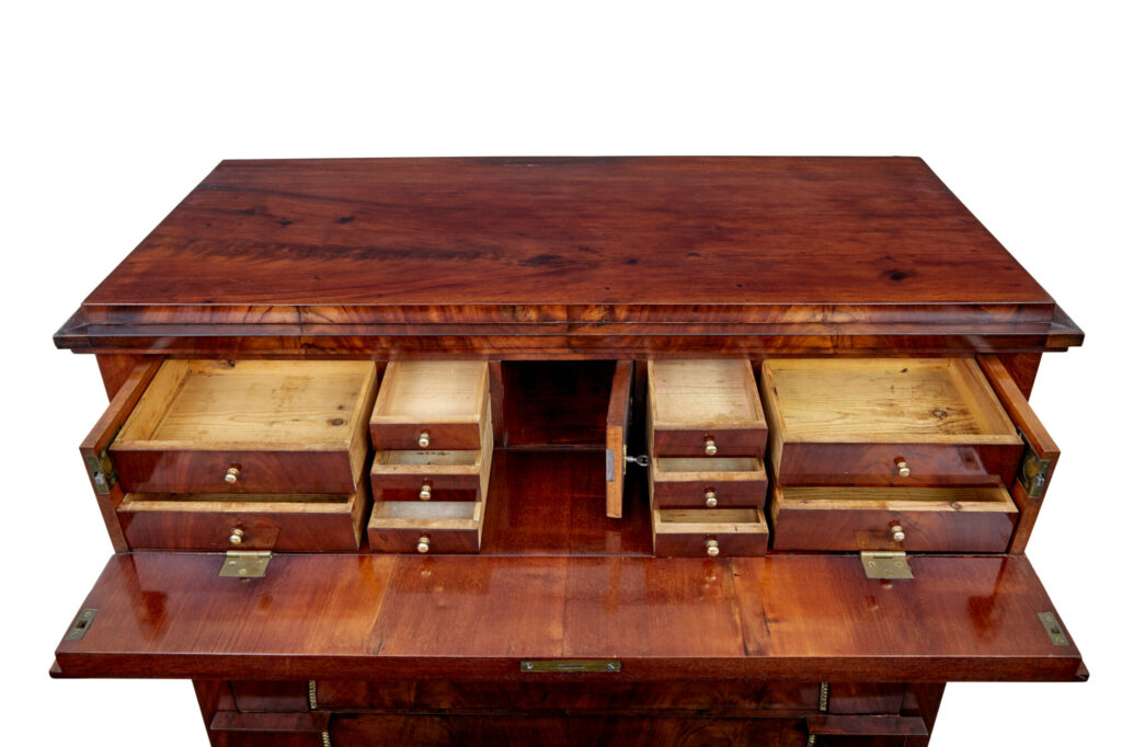 19th Century Biedermeier Swedish Mahogany Secretaire Chest — image 4
