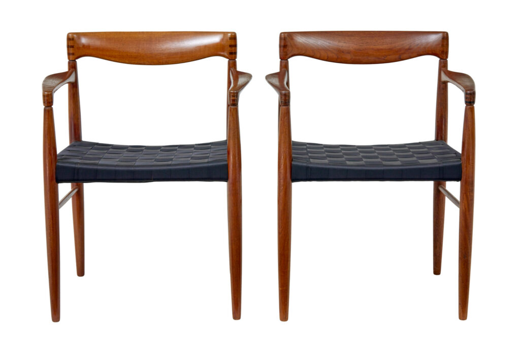 Pair of Mid Century Teak Armchairs by Bramin