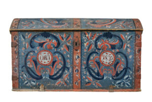 19th Century Traditional Hand Painted Dome Top Coffer — thumbnail 6