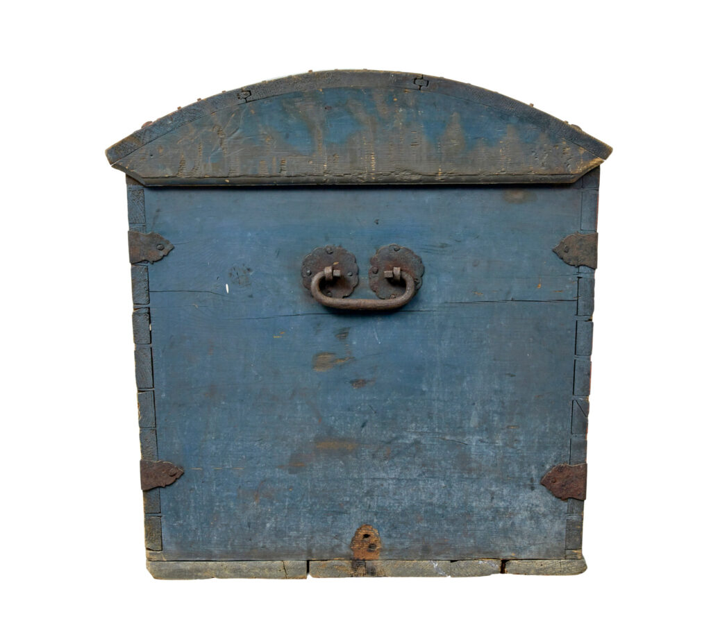 19th Century Traditional Hand Painted Dome Top Coffer — image 2