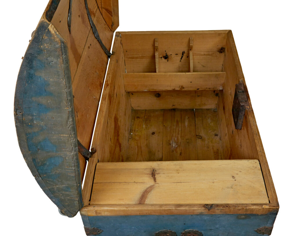 19th Century Traditional Hand Painted Dome Top Coffer — image 9