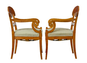 Pair of Early 20th Swedish Birch Armchairs — thumbnail 5