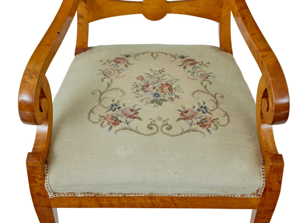 Pair of Early 20th Swedish Birch Armchairs — image 3