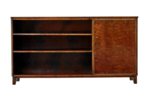 Mid Century Scandinavian Dark Birch Low Open Bookcase — thumbnail 9