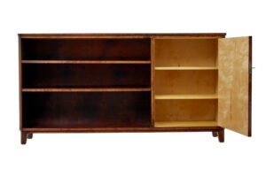 Mid Century Scandinavian Dark Birch Low Open Bookcase — thumbnail 8