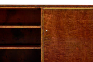Mid Century Scandinavian Dark Birch Low Open Bookcase — thumbnail 4