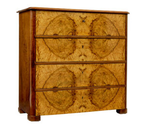 19th Century Scandinavian Burr Walnut Chest of Drawers — thumbnail 1