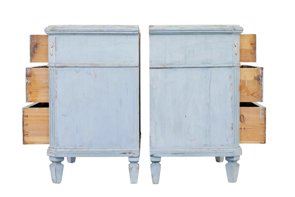 Pair of 19th Century Carved Swedish Painted Chest of Drawers — image 8