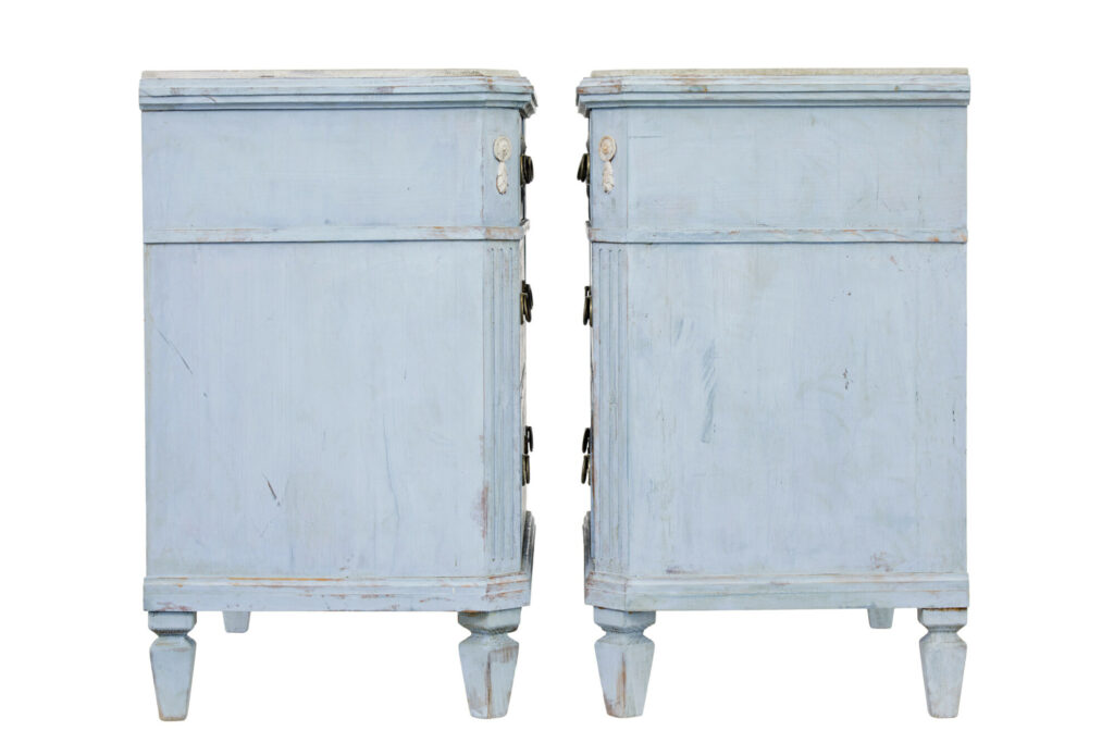 Pair of 19th Century Carved Swedish Painted Chest of Drawers — image 7