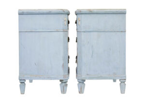 Pair of 19th Century Carved Swedish Painted Chest of Drawers — thumbnail 7