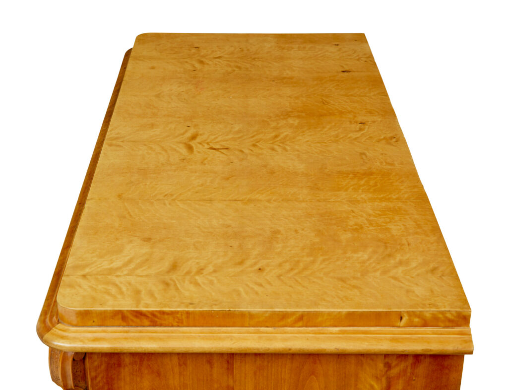 Swedish 19th Century Carved Birch Chest of Drawers — image 11