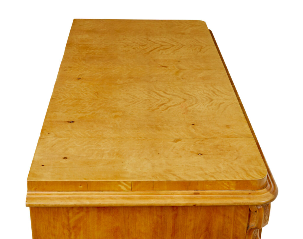Swedish 19th Century Carved Birch Chest of Drawers — image 10