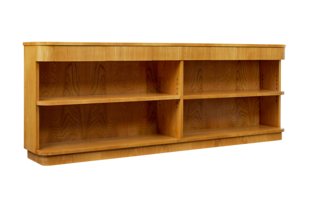 Mid Century Swedish Elm Low Bookcase by Tmf Ab