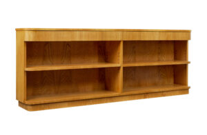 Mid Century Swedish Elm Low Bookcase by Tmf Ab — thumbnail 1