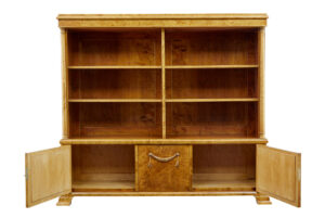 Early 20th Century Empire Revival Birch Bookcase Cabinet — thumbnail 10