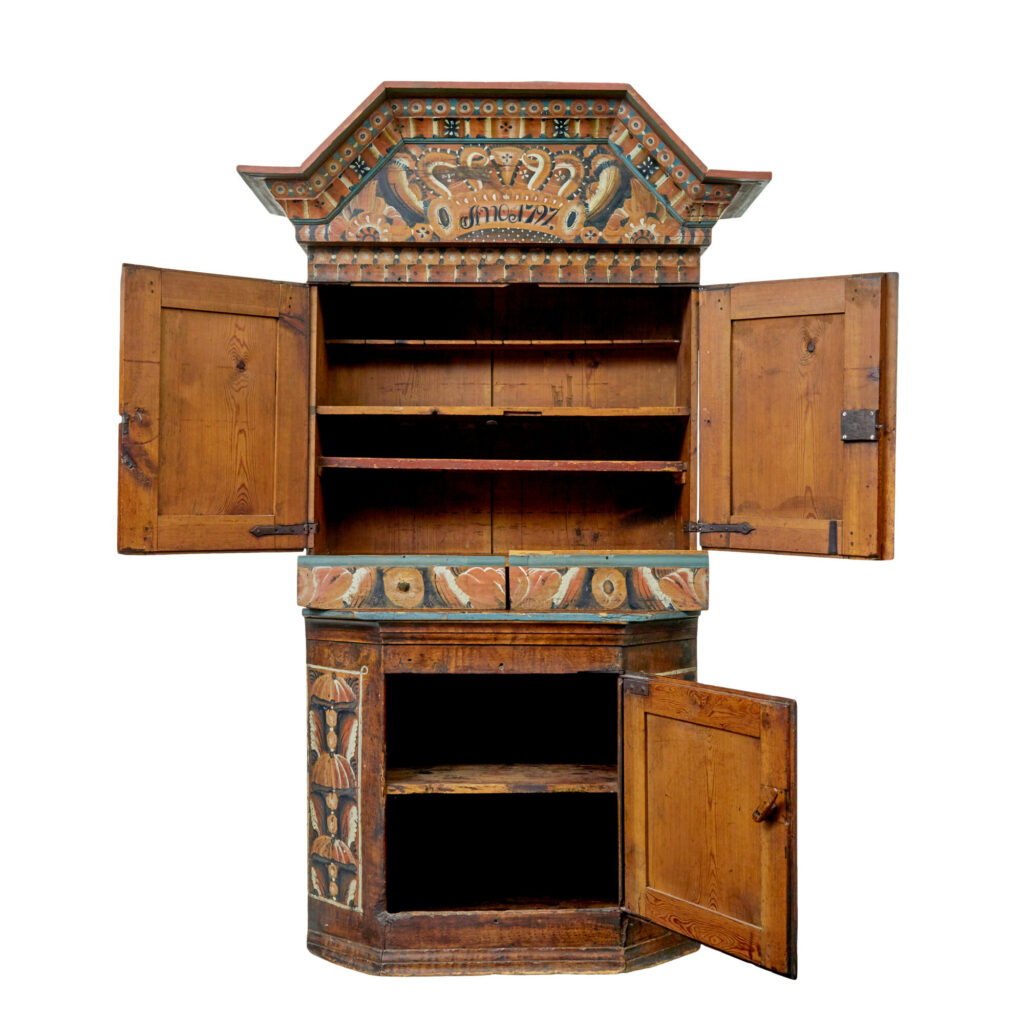 18th Century Hand Painted Rustic Swedish Cupboard — image 11