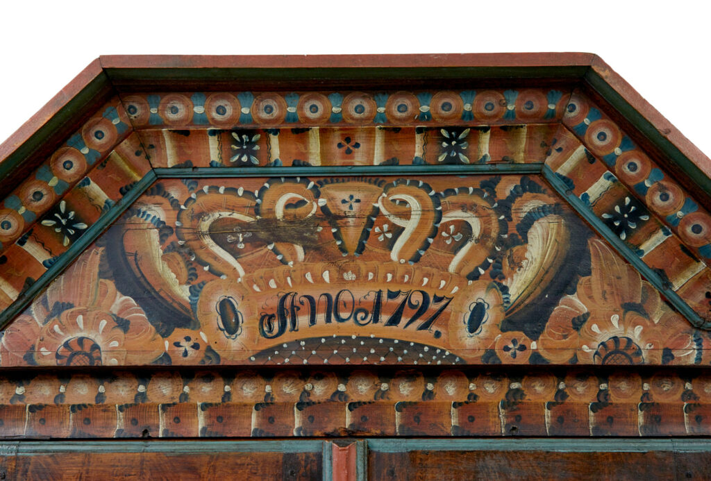 18th Century Hand Painted Rustic Swedish Cupboard — image 6