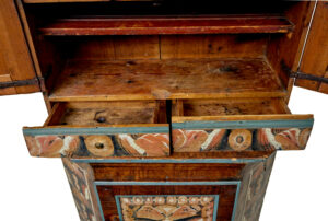 18th Century Hand Painted Rustic Swedish Cupboard — thumbnail 4