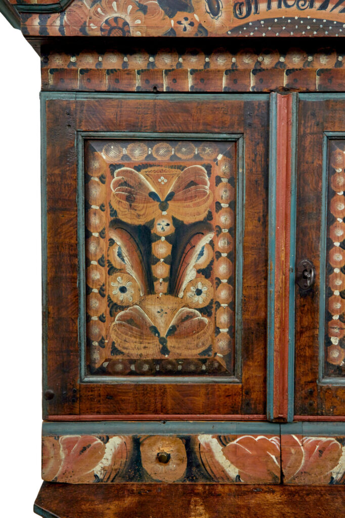 18th Century Hand Painted Rustic Swedish Cupboard — image 3