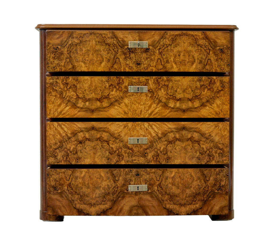 19th Century Burr Walnut Swedish Chest of Drawers — image 7
