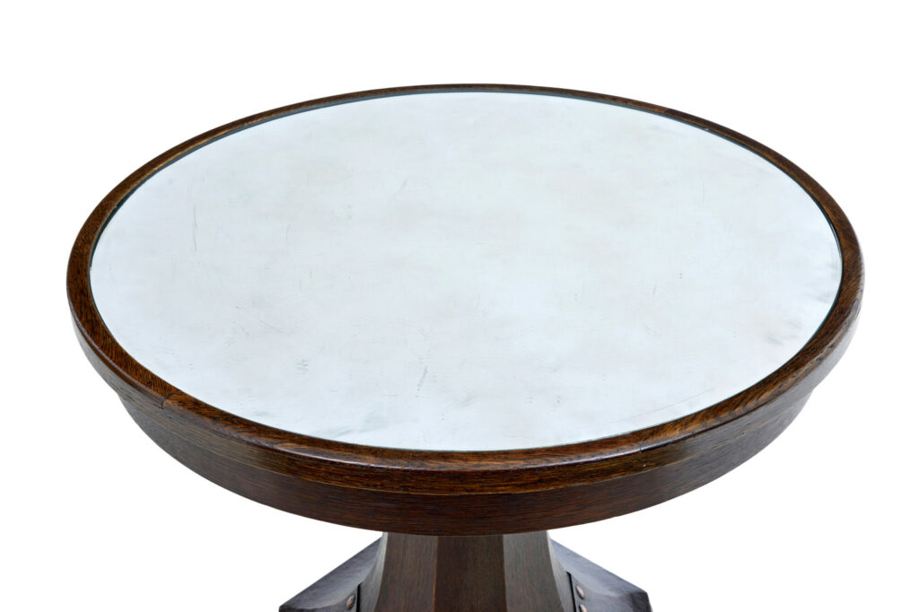 19th Century Oak and Copper Aesthetic Movement Center Table — image 7