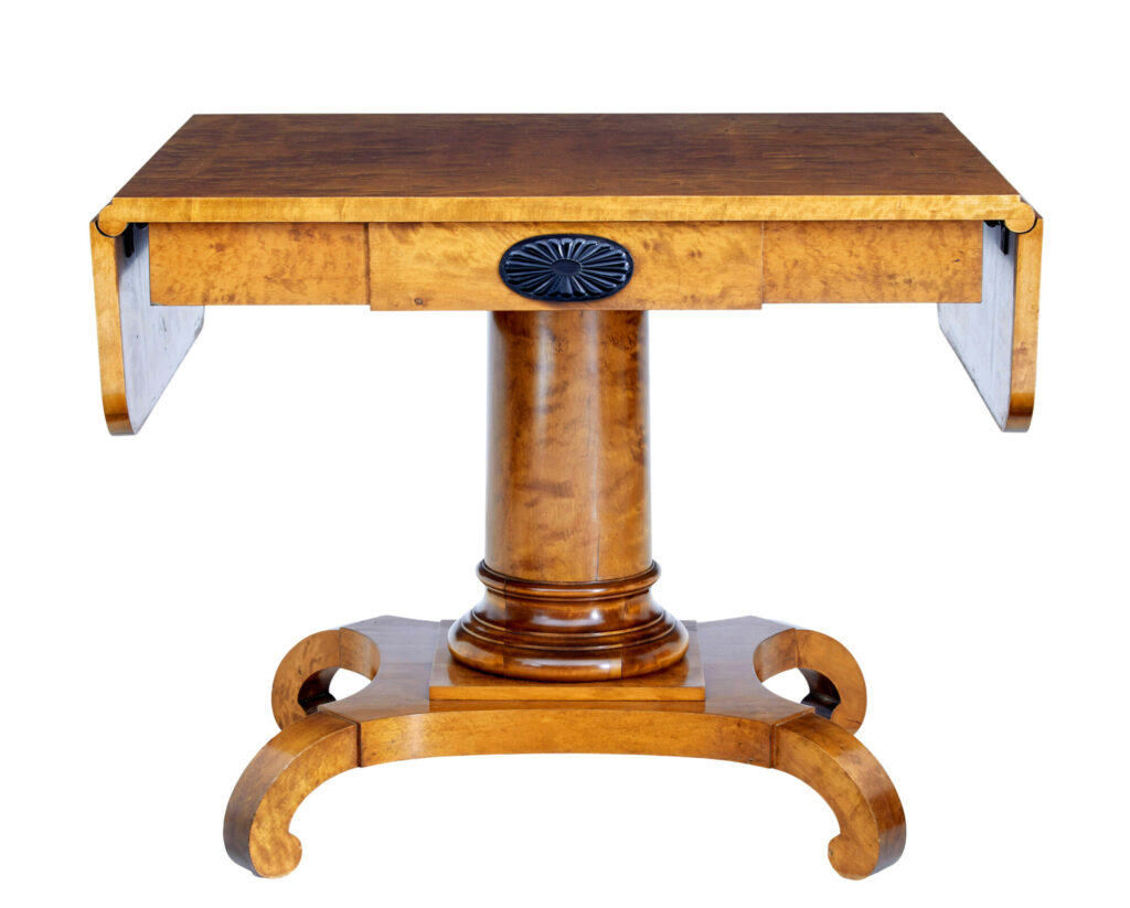 Early 20th Century Empire Revival Birch Sofa Table — image 6