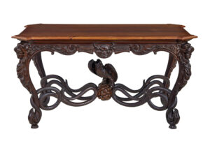 Rare 19th Century Continental Carved Mahogany Center Table — thumbnail 12