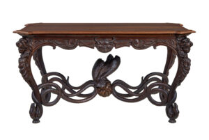 Rare 19th Century Continental Carved Mahogany Center Table — thumbnail 10
